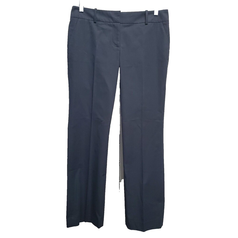 Ann Taylor Black Cotton Blend Straight Leg Pants Size 10